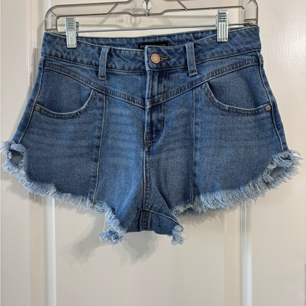 Sincerely Jules Blue Frayed Jean Shorts